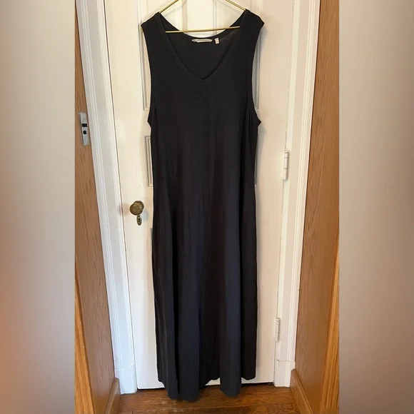 Soft Surroundings Black Tank Bailey Maxi Dress Sleeveless Pockets 2X Plus 5FG41 - Picture 2 of 12